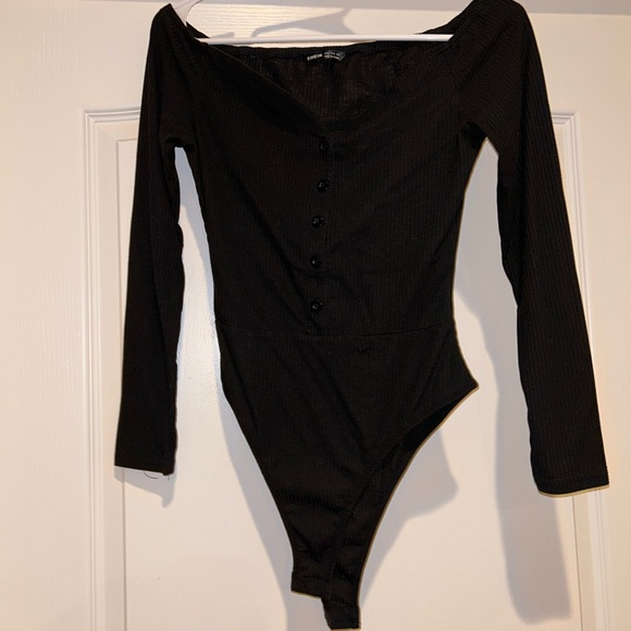 black button up body suit - Picture 2 of 2